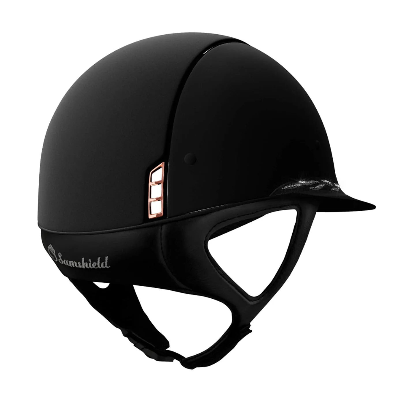 Samshield V1 Black Miss Shield with Crystal Flower Band and Rose Gold Blazon