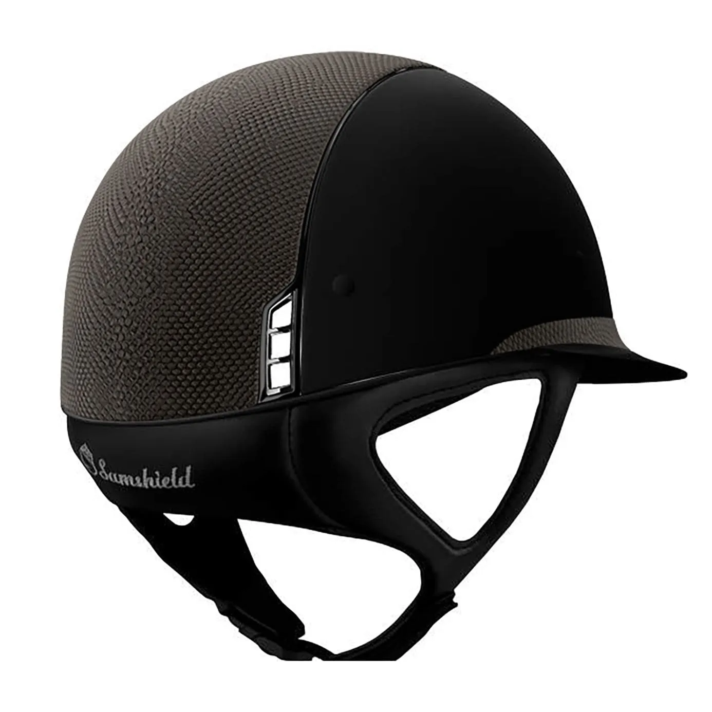 Samshield V1 Miss Shield Black Shadowmatt Riding Hat with Taupe Lizard