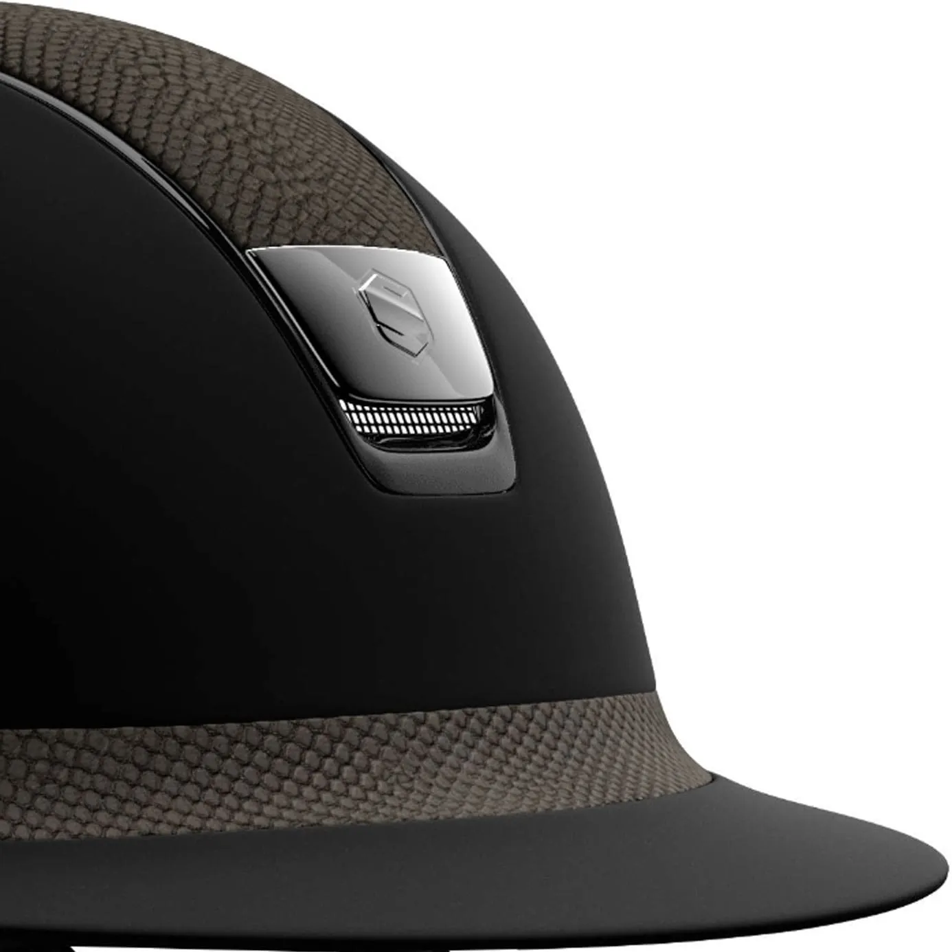 Samshield V1 Miss Shield Black Shadowmatt Riding Hat with Taupe Lizard