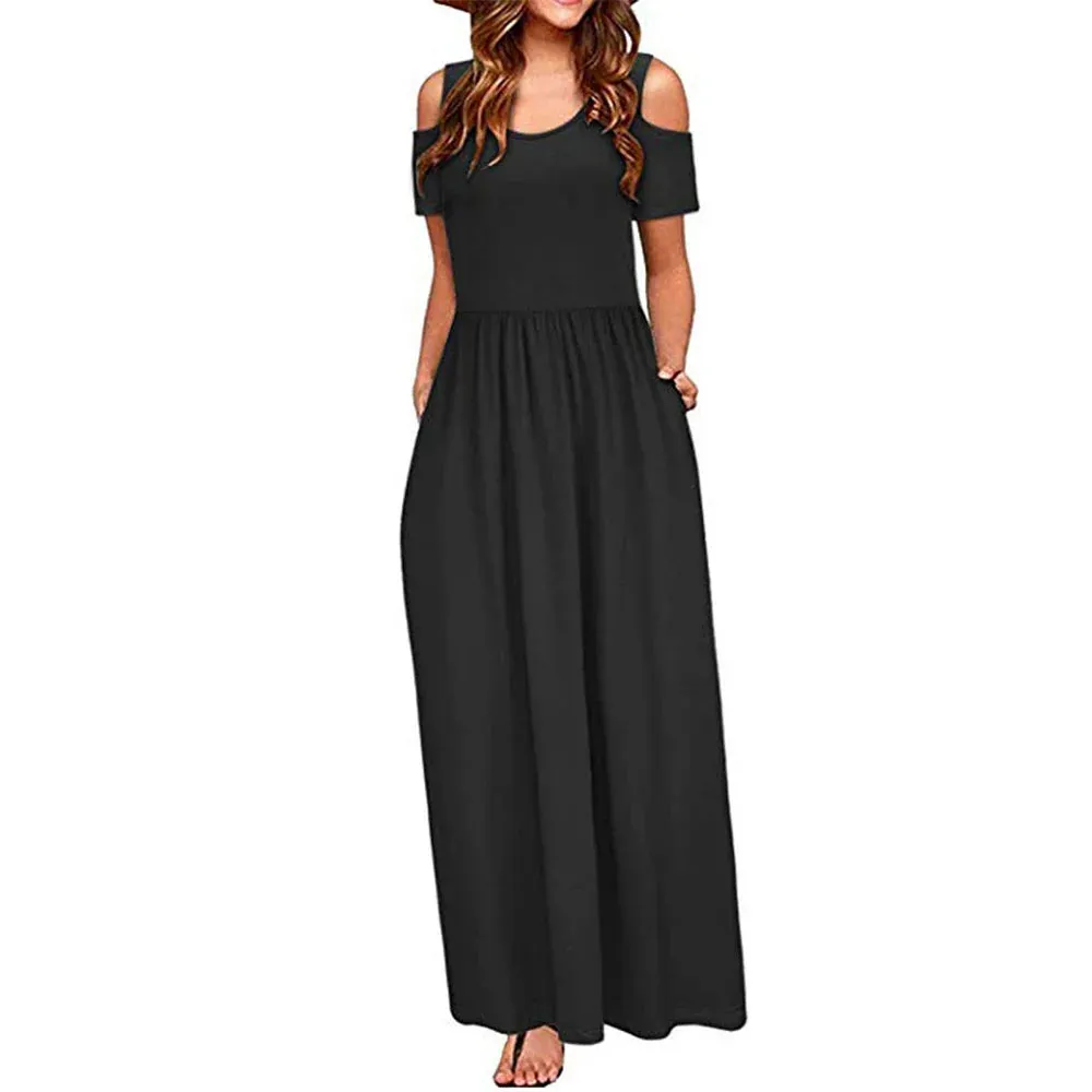 Sexy Black Waist Fit Long Sleeve Slim Casual Short Solid High Summer Dress