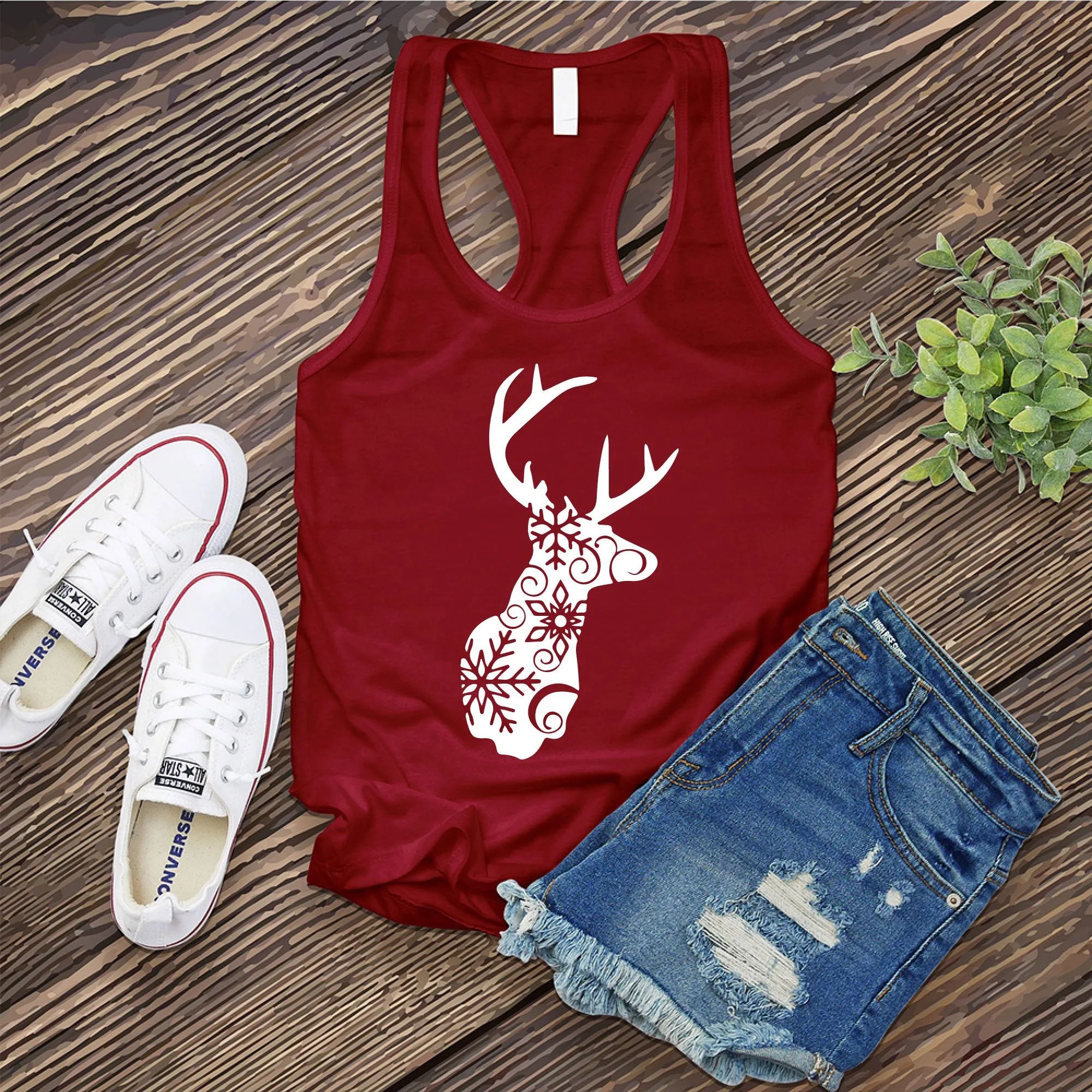 Snowflake Reindeer Women's Tank Top