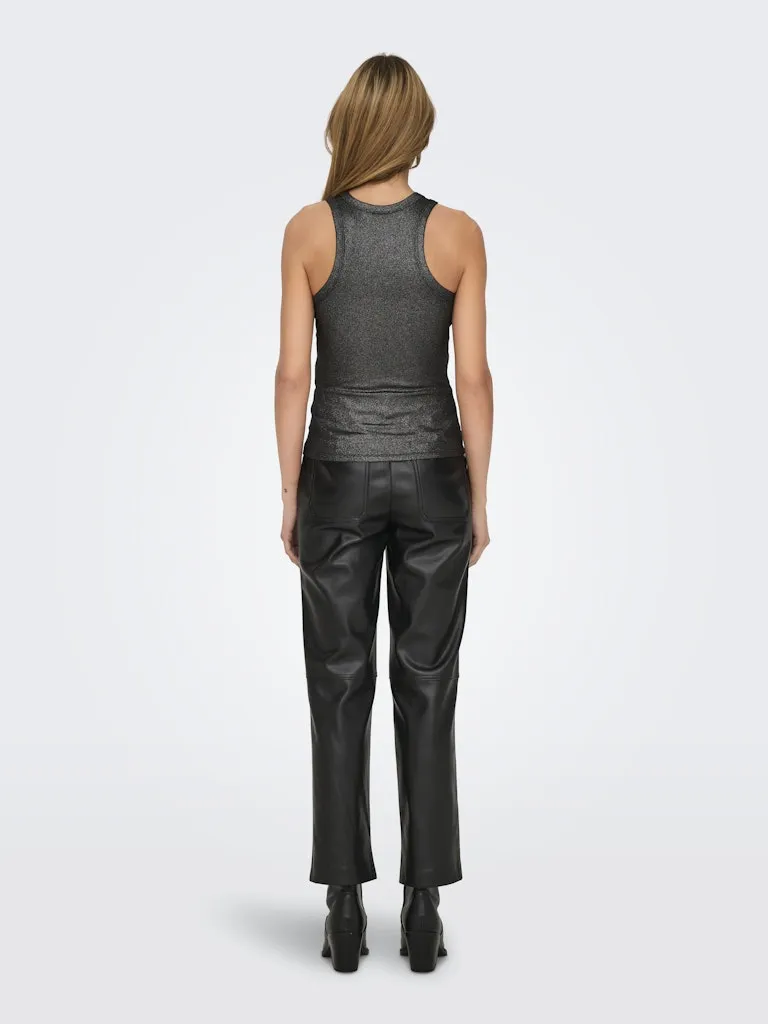 Sofia Glitter Tank - Black