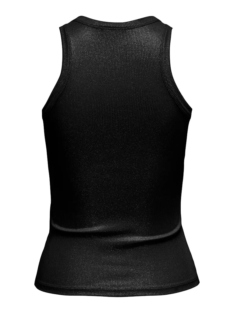 Sofia Glitter Tank - Black