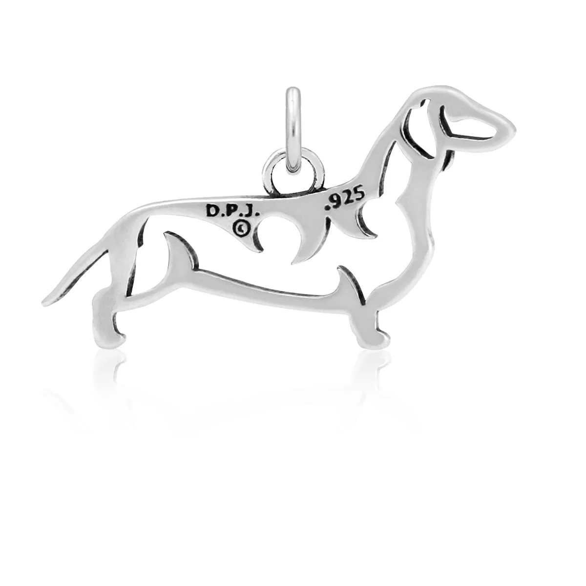 Sterling Silver Dachshund Necklace Jewelry, Smooth Coat