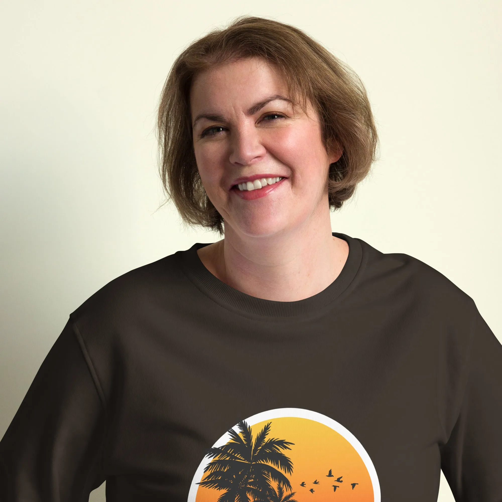 Sunset Surfing Vintage Graphic Women Organic Sweatshirt