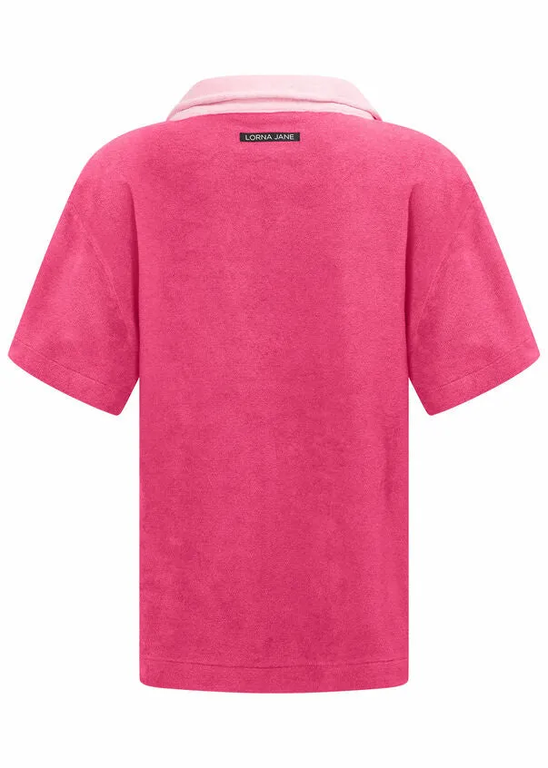 Terry Towelling Cropped Polo Tee