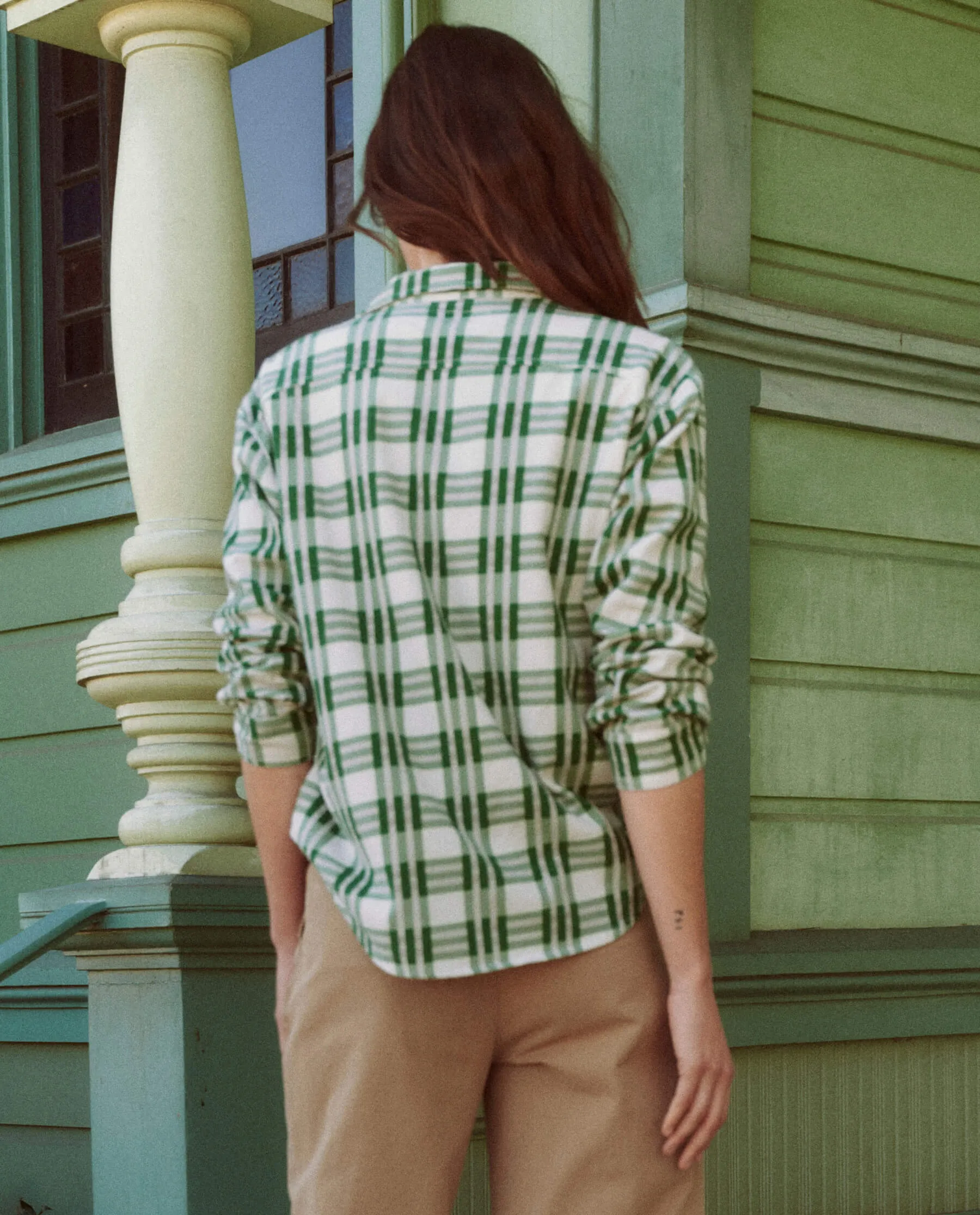 The Harbor Shirt. -- Bright Green Pioneer Plaid