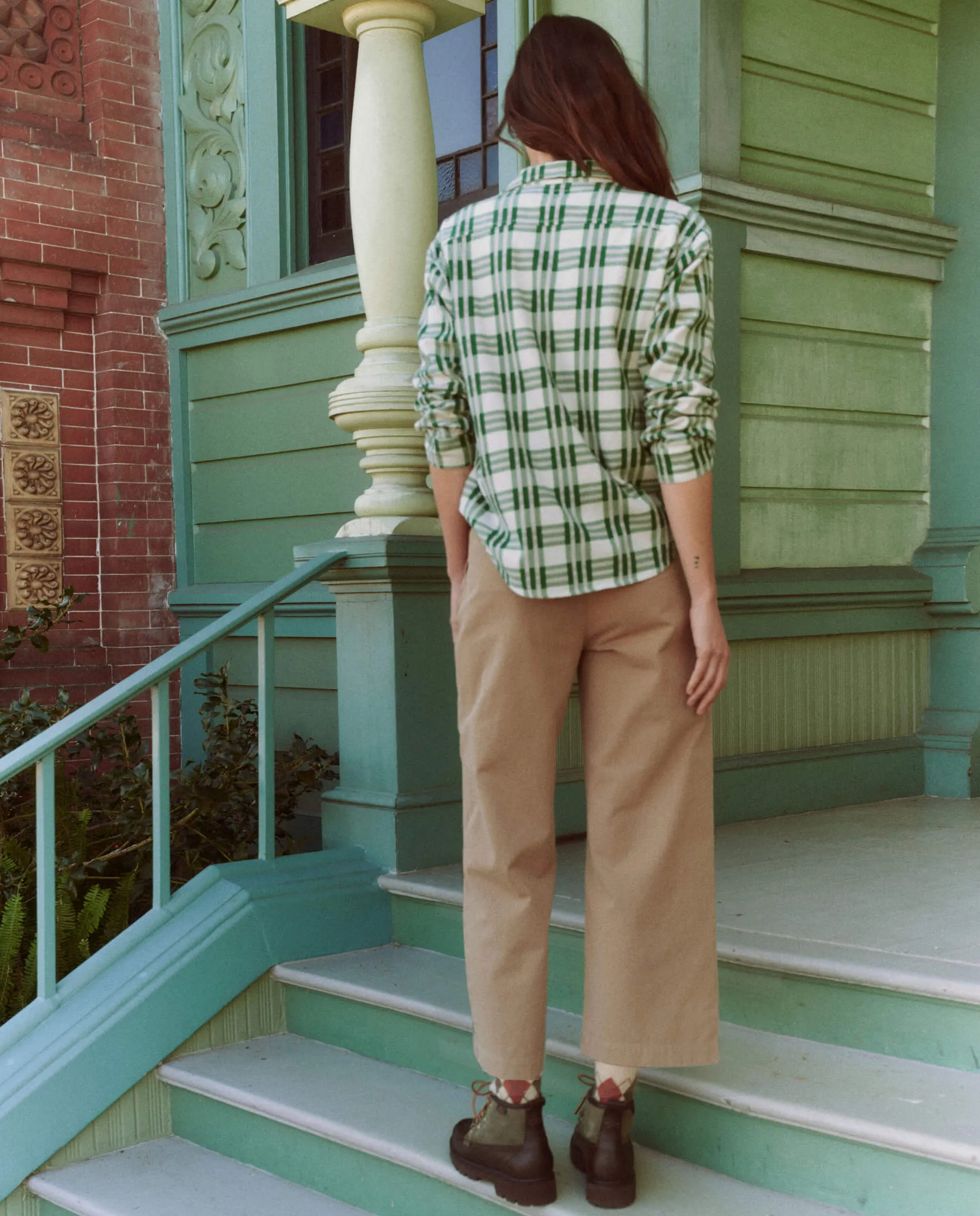 The Harbor Shirt. -- Bright Green Pioneer Plaid