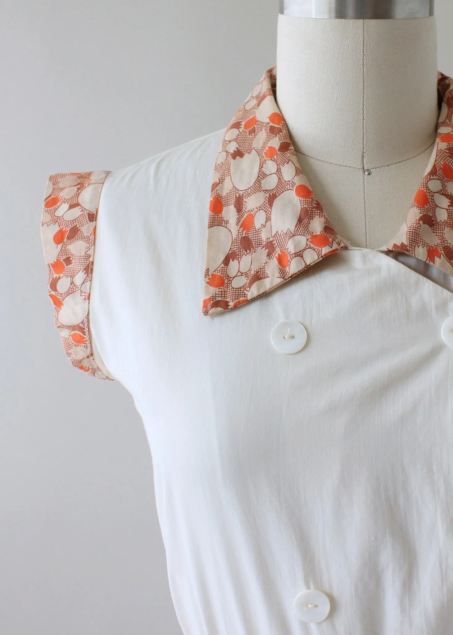 Vintage 1930s Feedsack Cotton Day Dress