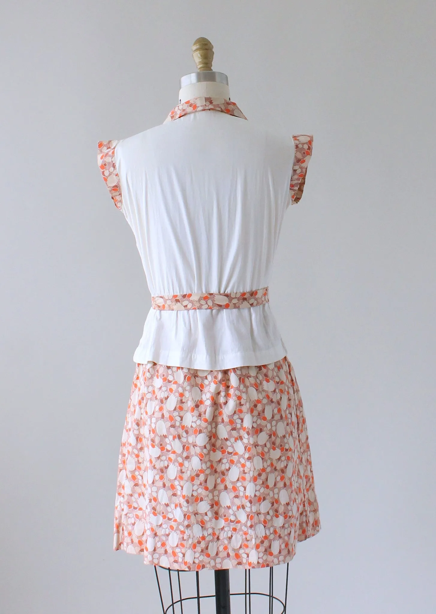 Vintage 1930s Feedsack Cotton Day Dress