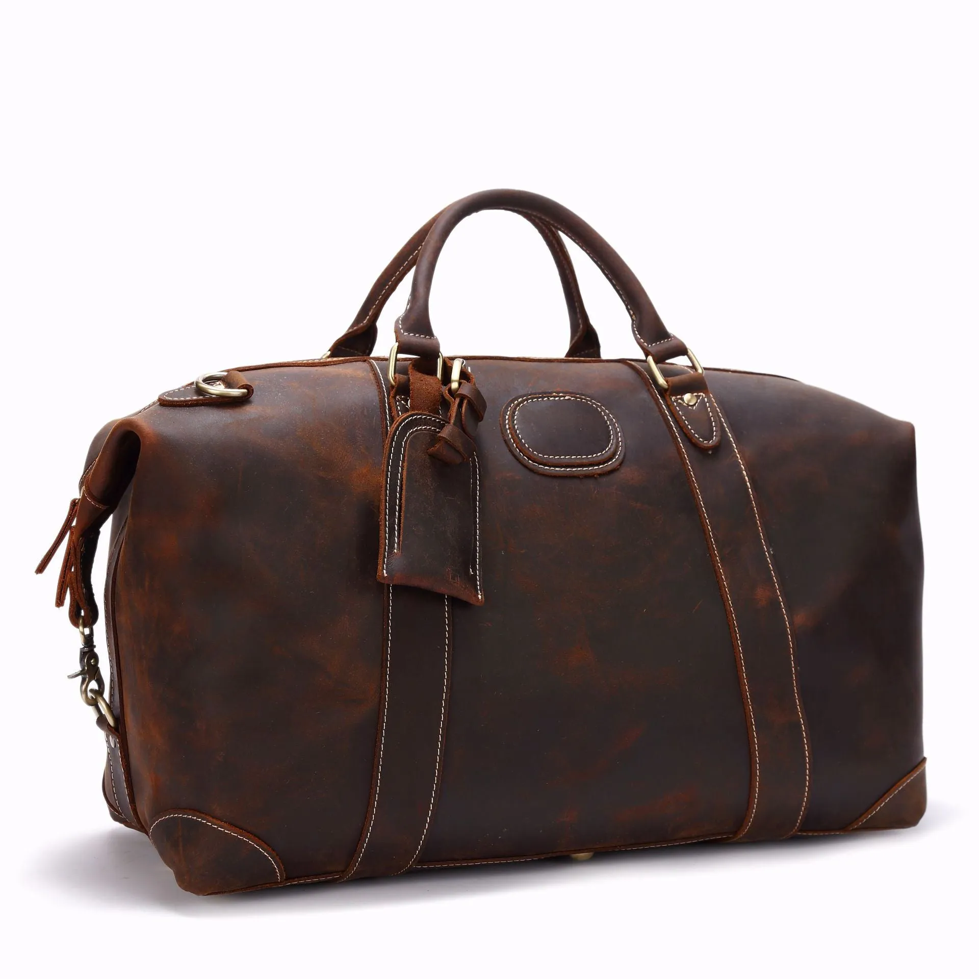 Vintage Crazy Horse Genuine Travel Bag Large