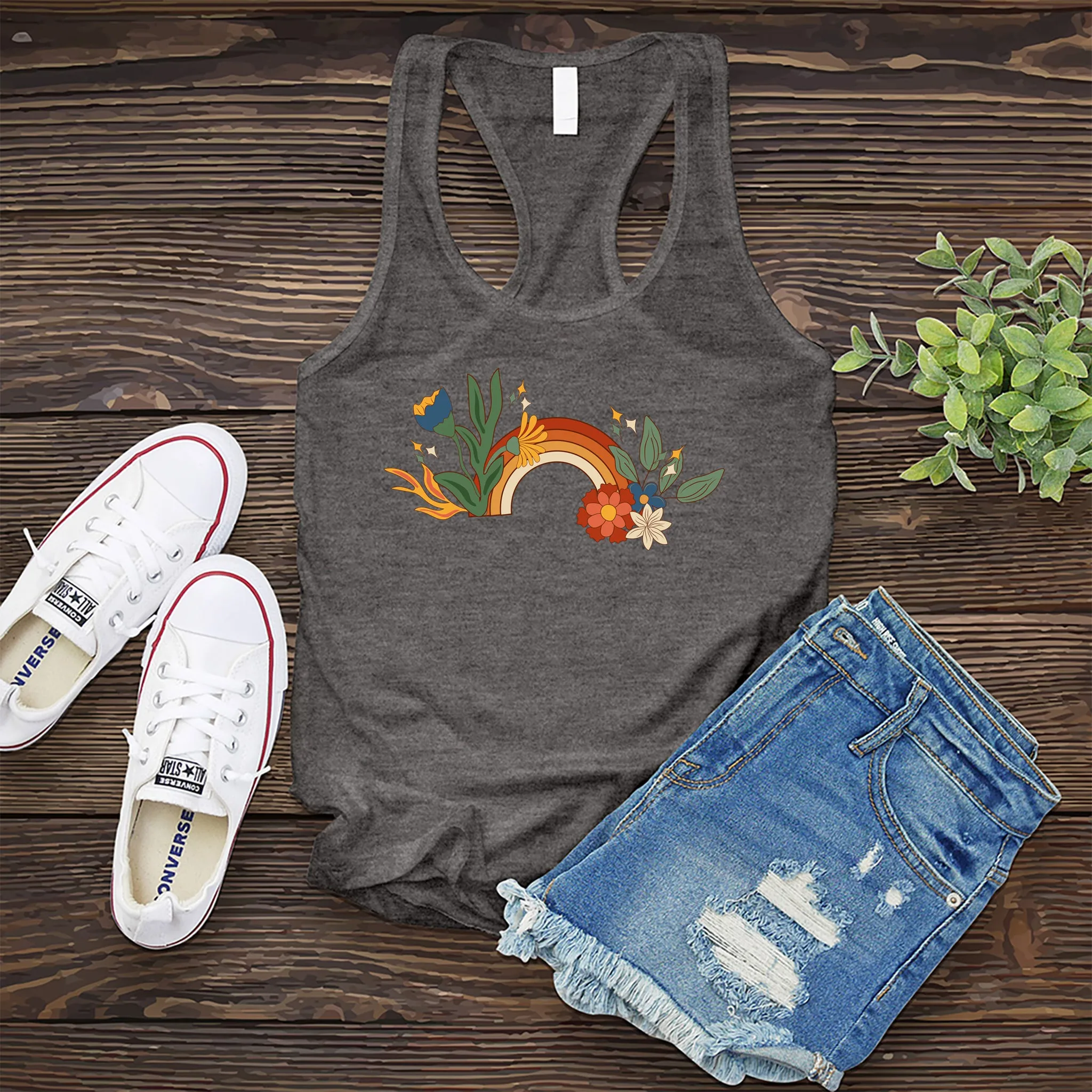Vintage Floral Rainbow Women's Tank Top