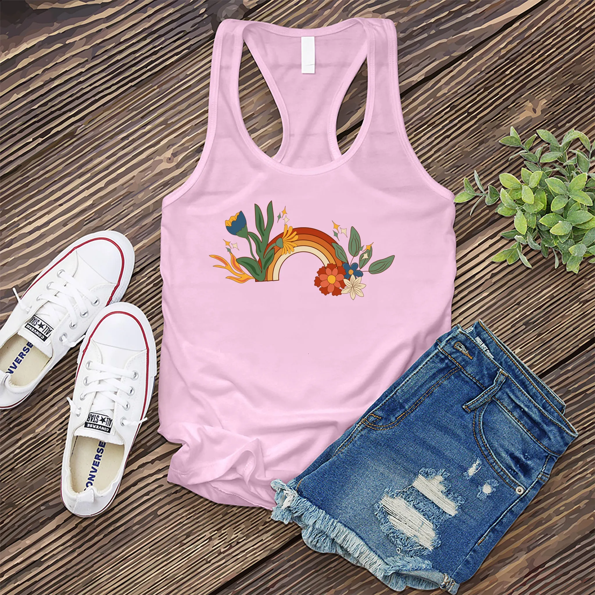Vintage Floral Rainbow Women's Tank Top