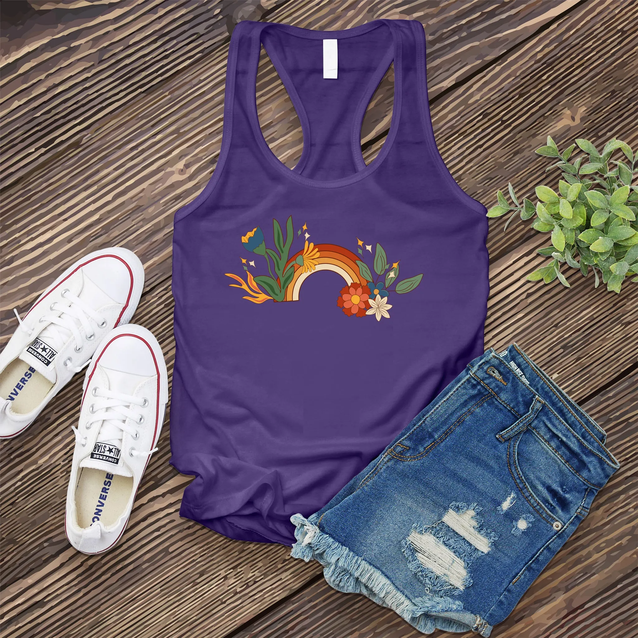 Vintage Floral Rainbow Women's Tank Top