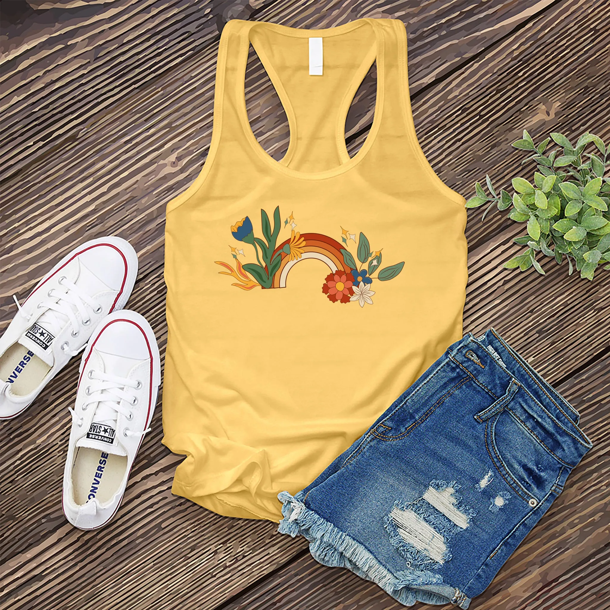 Vintage Floral Rainbow Women's Tank Top