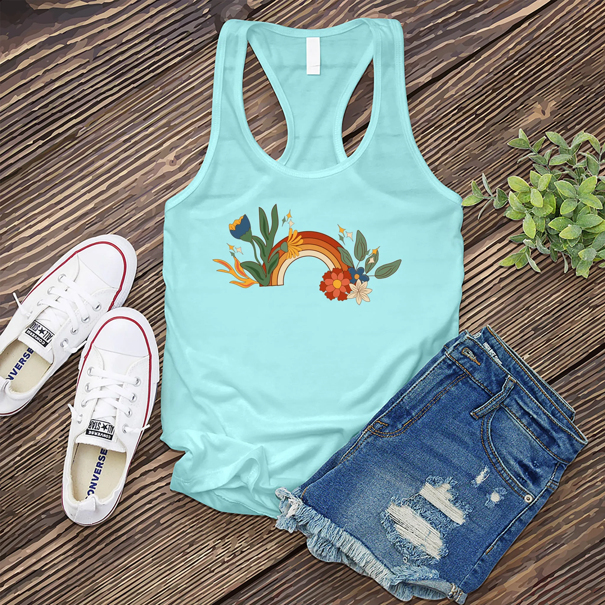 Vintage Floral Rainbow Women's Tank Top