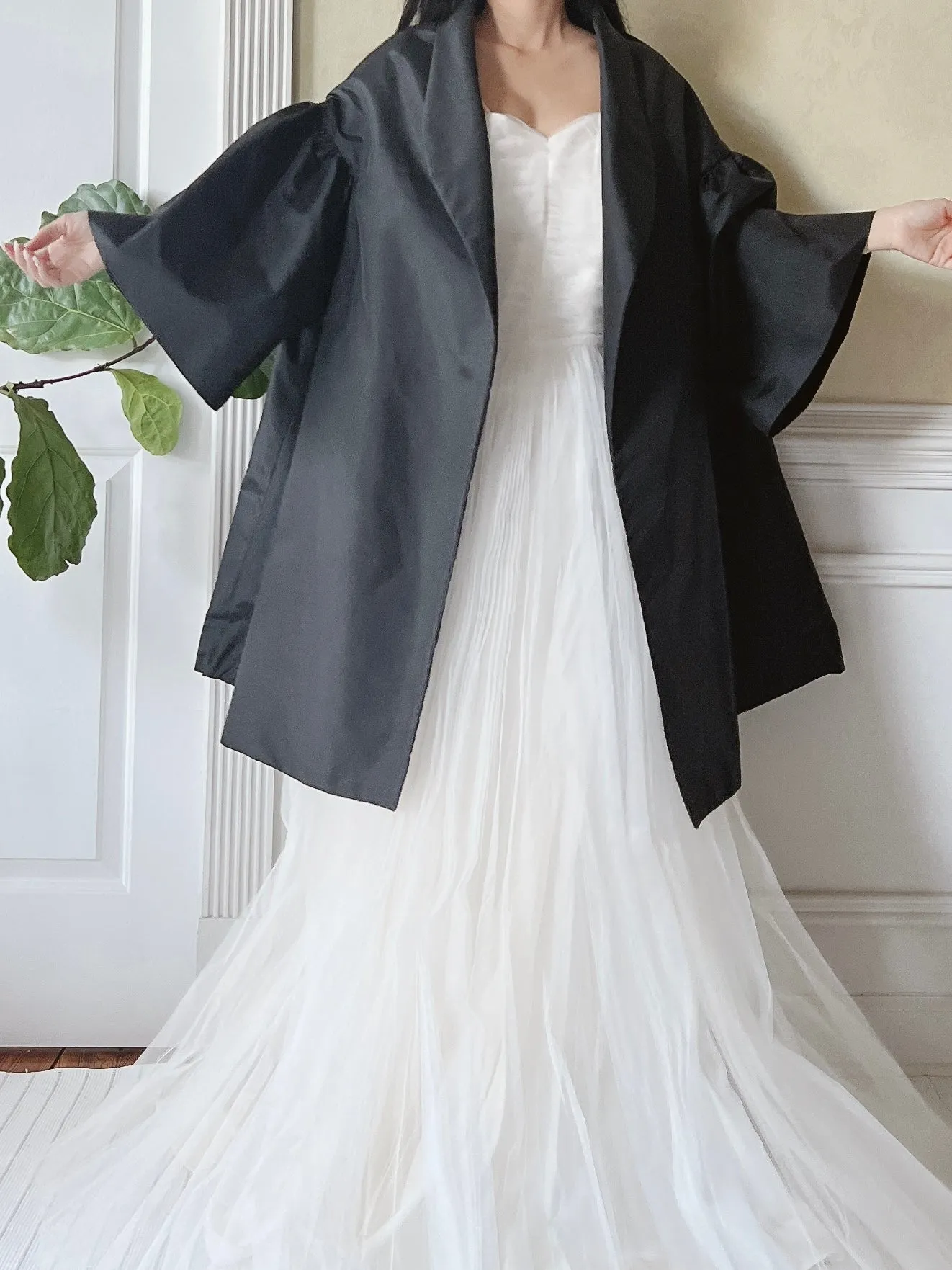 Vintage Silk Taffeta Opera Coat - OSFM
