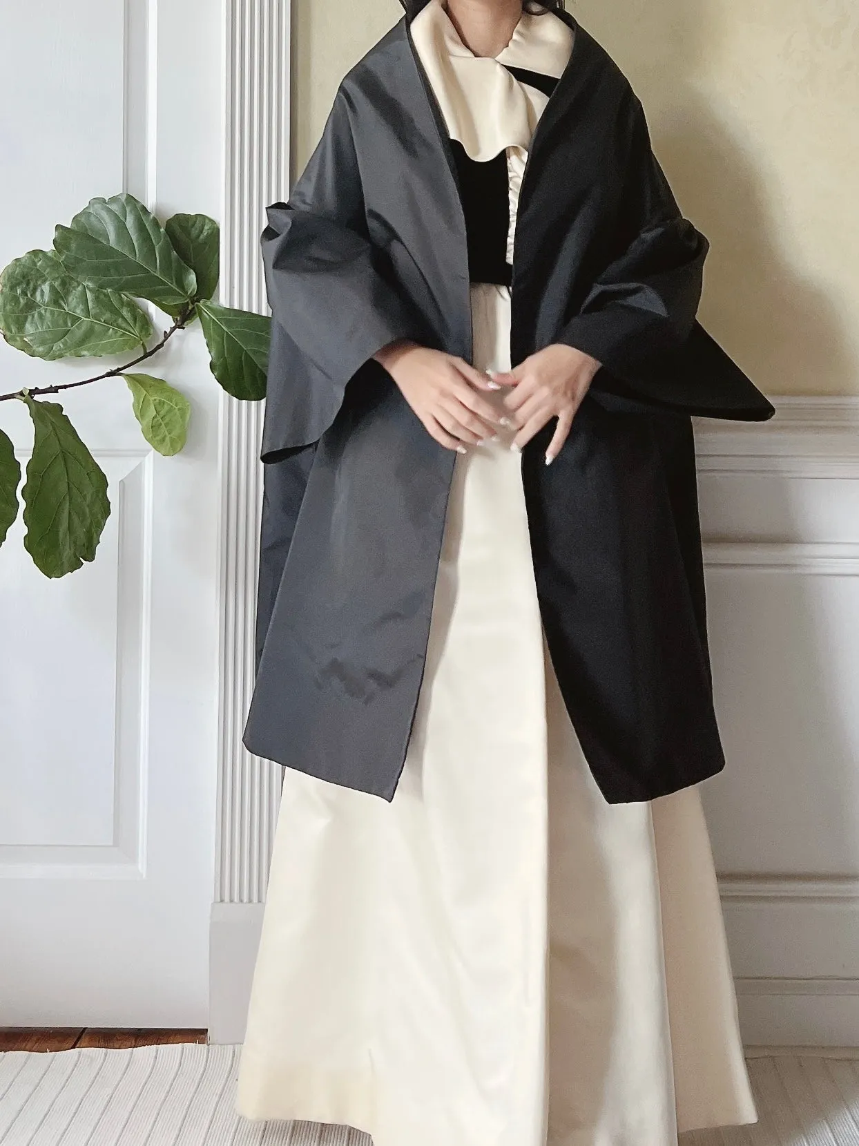 Vintage Silk Taffeta Opera Coat - OSFM