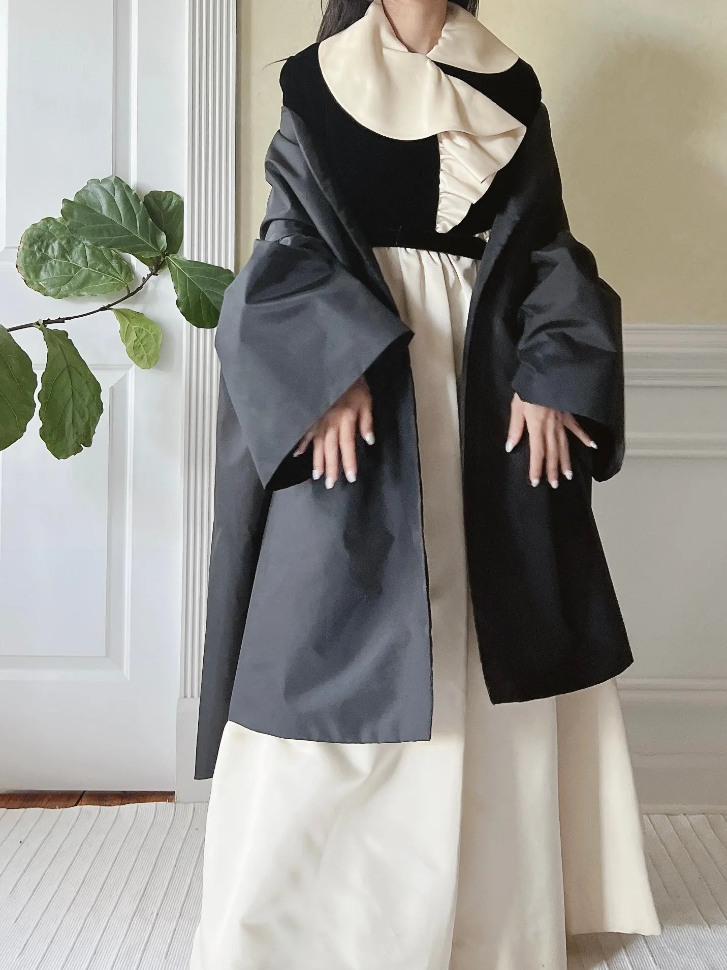 Vintage Silk Taffeta Opera Coat - OSFM
