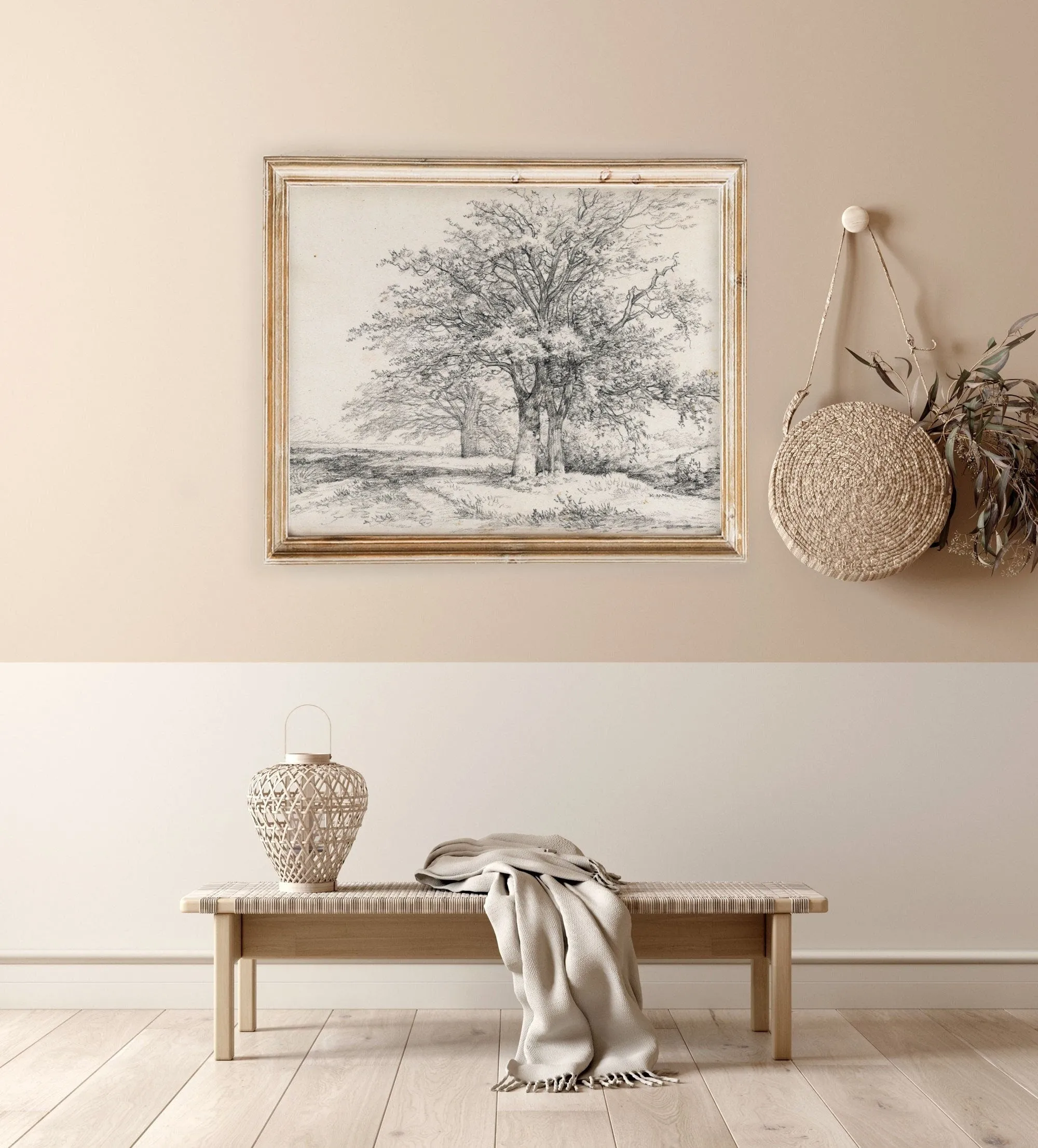 Vintage Tree Sketch Art Print