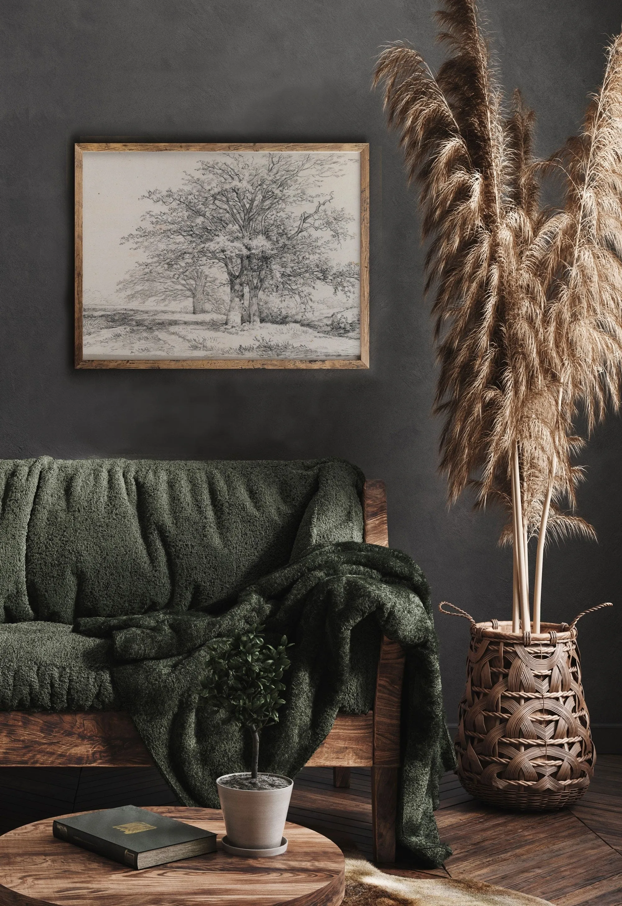 Vintage Tree Sketch Art Print