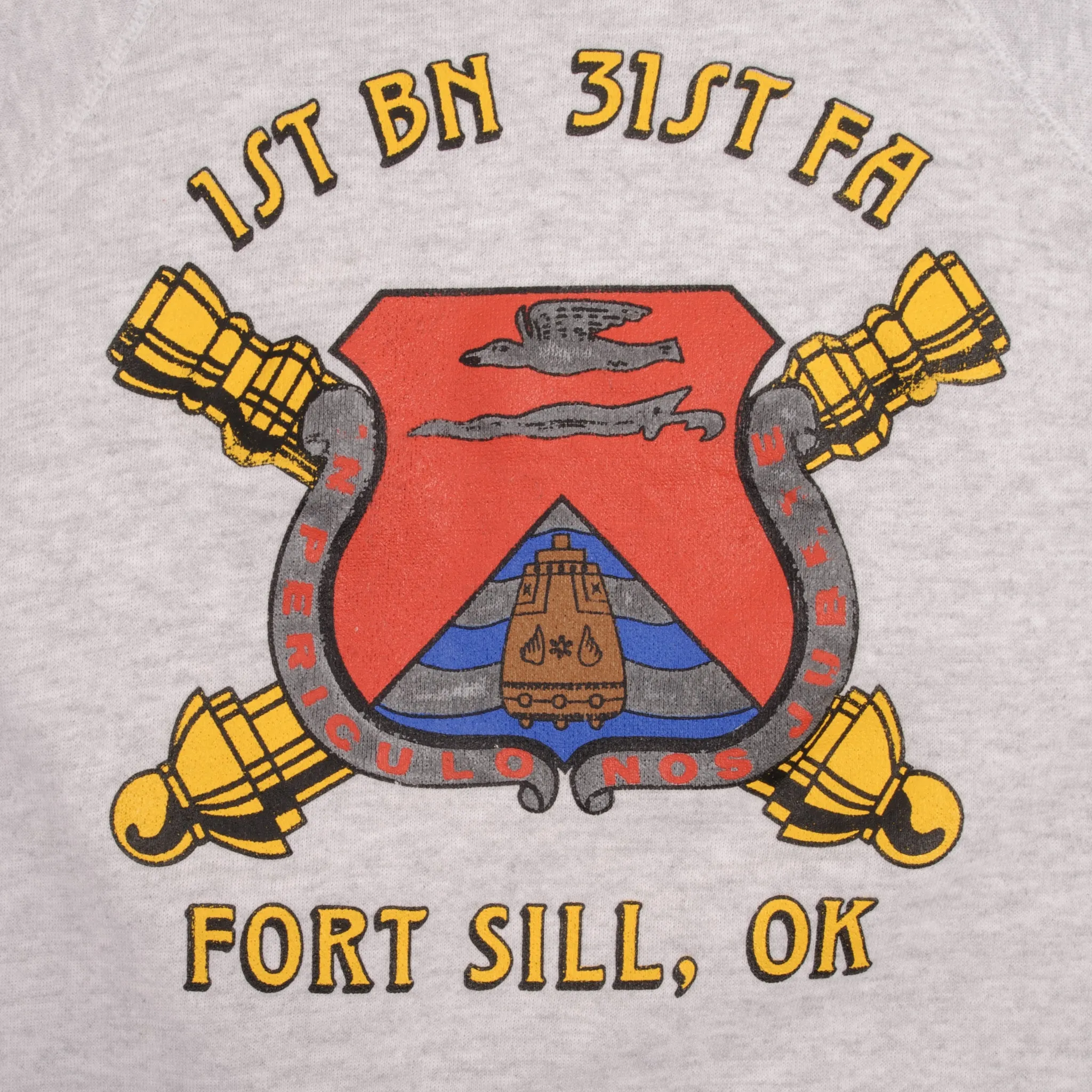VINTAGE US ARMY 1ST BN 31TH FA FORT STILL OK SWEATSHIRT 1990S XL MADE IN USA