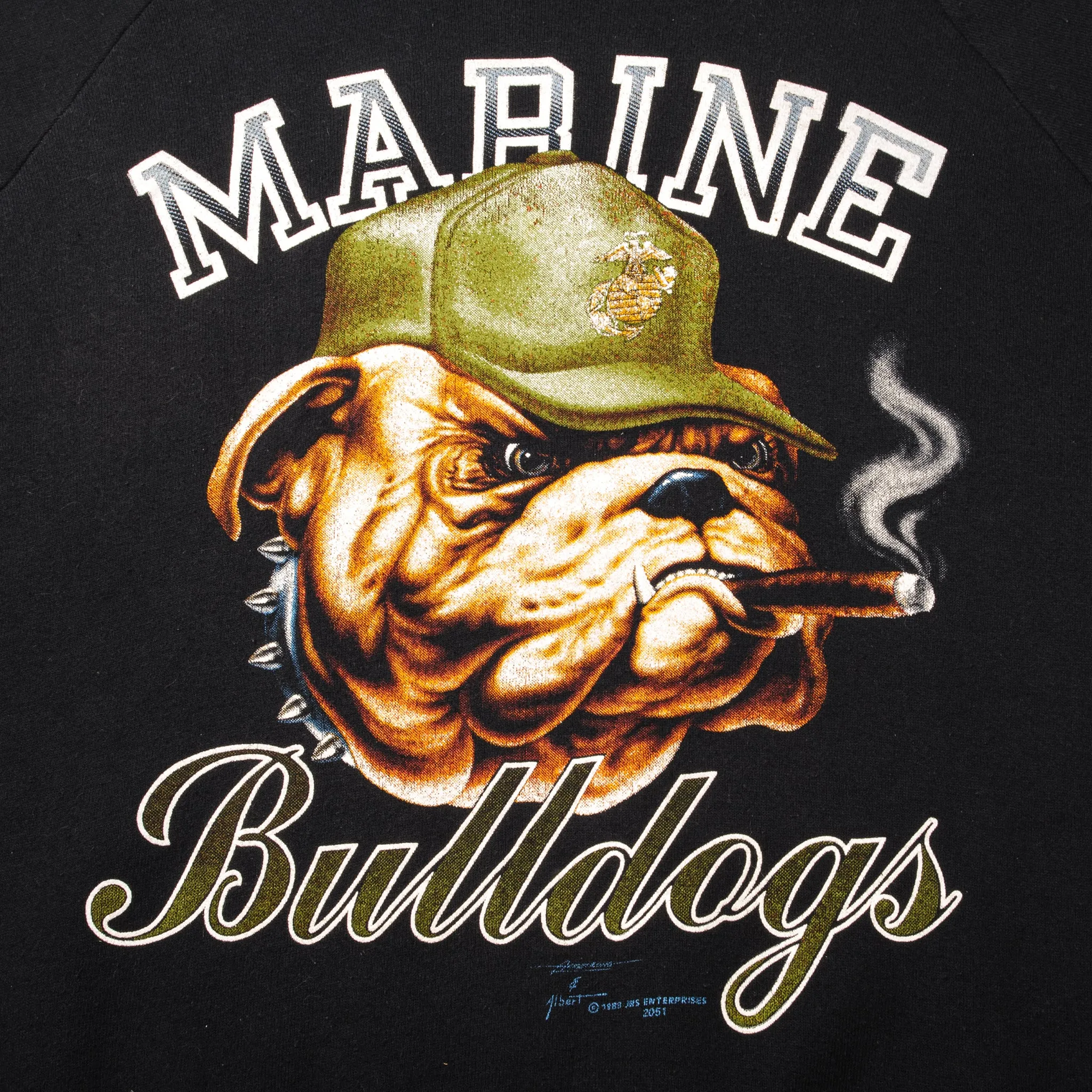 VINTAGE USMC BULLDOGS SWEATSHIRT 1988 SIZE LARGE MADE IN USA