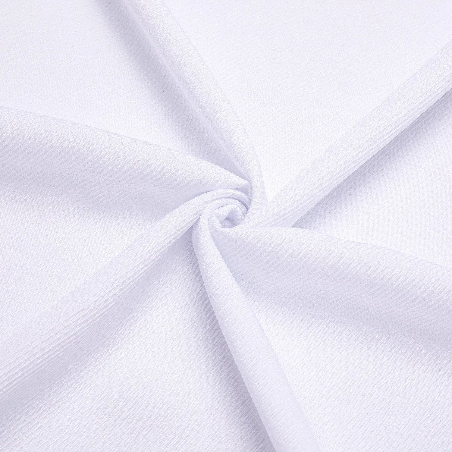 White Solid Stretch Woven Business Men's Long Sleeve Button Down Shirt