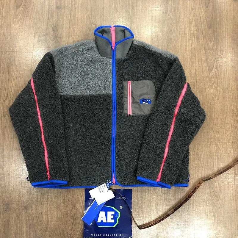 Wjczt Men  Winter Outfits Patchwork Velvet Ader Error Jacket Men 1:1 High-Quality Heavy Fabric Lamb Wool Adererror Loose Jackets