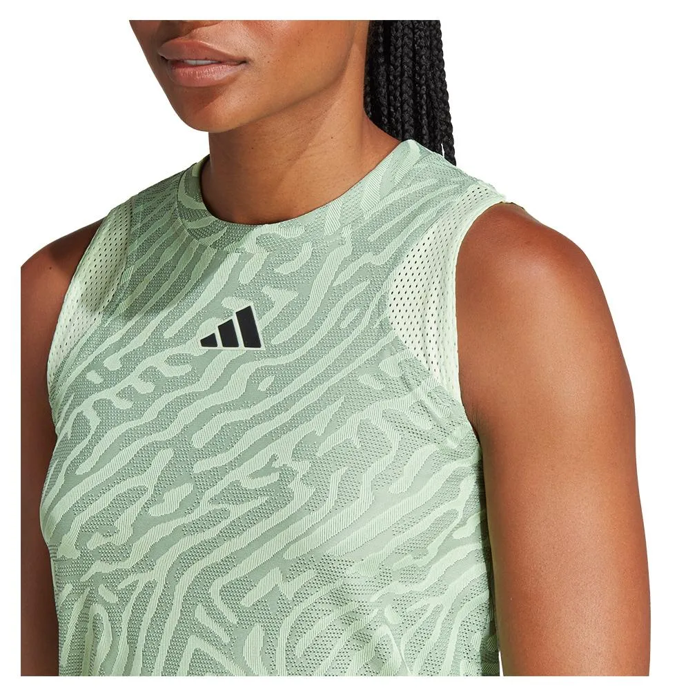 Women's Airchill Match Pro Tennis Tank Silver Green and Semi Green Spark