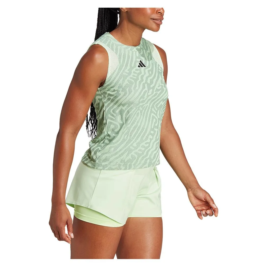 Women's Airchill Match Pro Tennis Tank Silver Green and Semi Green Spark