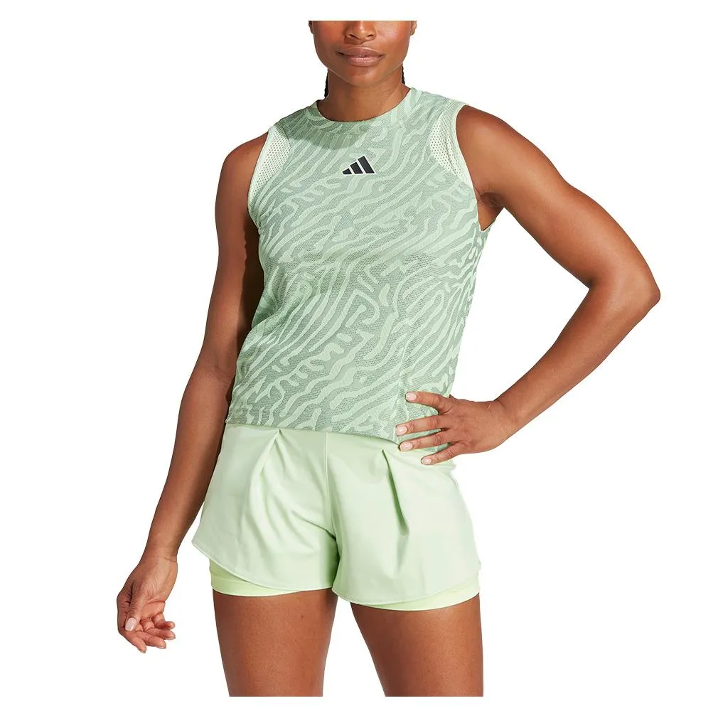 Women's Airchill Match Pro Tennis Tank Silver Green and Semi Green Spark