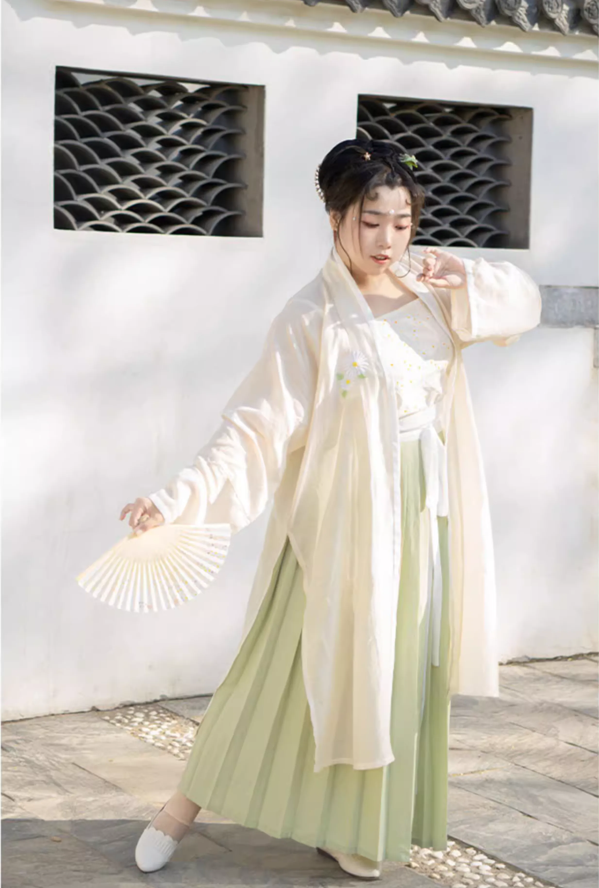 Xiao Chuju 小雏菊 Little Daisies Modernized Song Dynasty Plus Size Cotton Beizi Baidiequn Ruqun Set